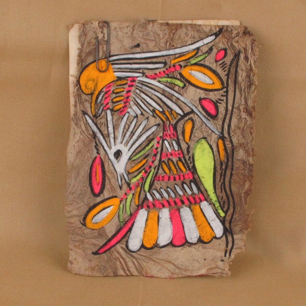 Aztek AMTL (Amatl) Bark-Paper Painting AMATE (Ficus) Bark Artwork