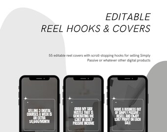Reel Hooks & Covers For Selling Passive Profit Millionaire Course, Instagram Story Covers with Master Resell Rights MRR and PLR, PPM Course