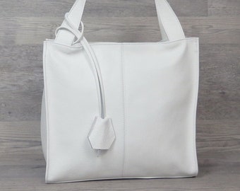 Full Grain Leather Tote Bag - Handcrafted Rustic Purse with Adjustable Strap