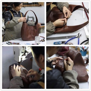 Leather Hobo Bag,Leather shoulder bag ,two color, Leather bag immagine 8