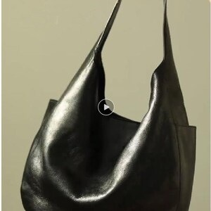 Leather Hobo Bag,Leather shoulder bag ,two color, Leather bag immagine 5