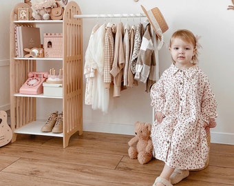 Montessori houten kledingkast, kinderkledingrek, Montessori-meubilair, Montessori-plank, kindermeubilair, speelgoedopslag, 1-jarig meisje cadeau