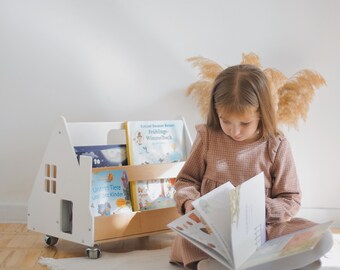 Étagère Montessori personnalisée, étagère pour chambre d'enfant, meubles Montessori, étagère pour tout-petit, cadeau fille et garçon de 1 an, bibliothèque pour enfants