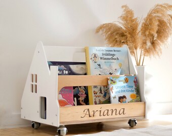 Estantería Montessori personalizada, estantería de guardería, muebles Montessori, estantería para niños pequeños, regalo para niñas y niños de 1 año, librería para niños