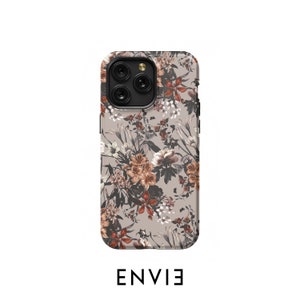 Bohemian Flowers Floral Pattern Shockproof Phone Case for iPhone 16/15/14/13/12 Plus Pro Max MagSafe, Slim Tough, Matte Gloss, All Models