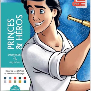 Coloriages Mysteres Princes et Héros, Digital, 100+ pages, Mystery Coloring, Disney Coloring Book, PDF Coloring Book, Art Therapy,