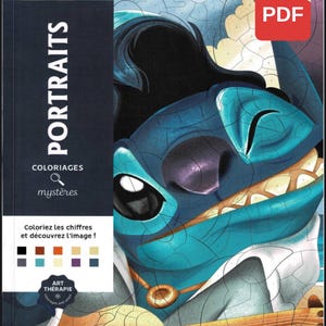 Coloriages Mysteres Portraits, Digital, 100+ pages, Mystery Coloring, Disney Coloring Book, PDF Coloring Book