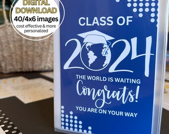 Photobook fillers for personalized gifts | Graduation | Class of 2024 | Gift card Books | Digital Download: Blue