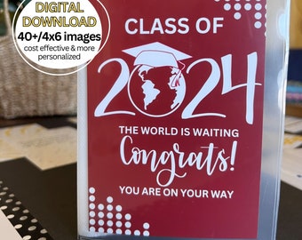 Photobook fillers for personalized gifts | Graduation | Class of 2024 | Gift card Books | Digital Download: Dark Red