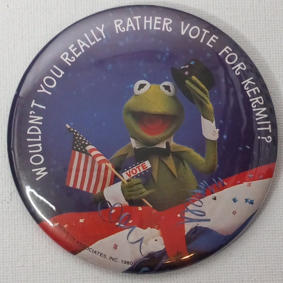 Vintage 1980 Jim Henson Vote For Kermit The Frog … - image 1