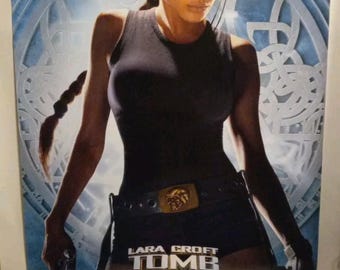 Vintage 2001 Laura Croft Tomb Raider 39&quot;× 27&quot; Movie Promo Poster Angelina Jolie