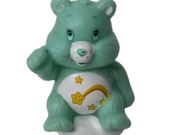 Vintage TCFC Care Bear Wish Bear On Cloud Figurine 2.5 Inch Blue