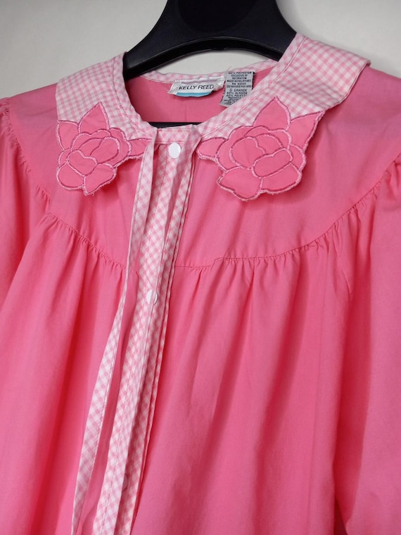 Vintage Kelly Reed Women's Pink Floral Gingham Tr… - image 2