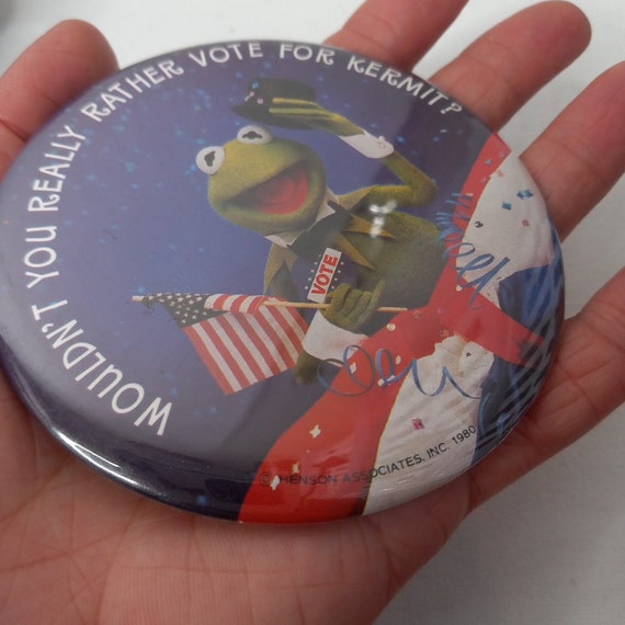 Vintage 1980 Jim Henson Vote For Kermit The Frog … - image 4