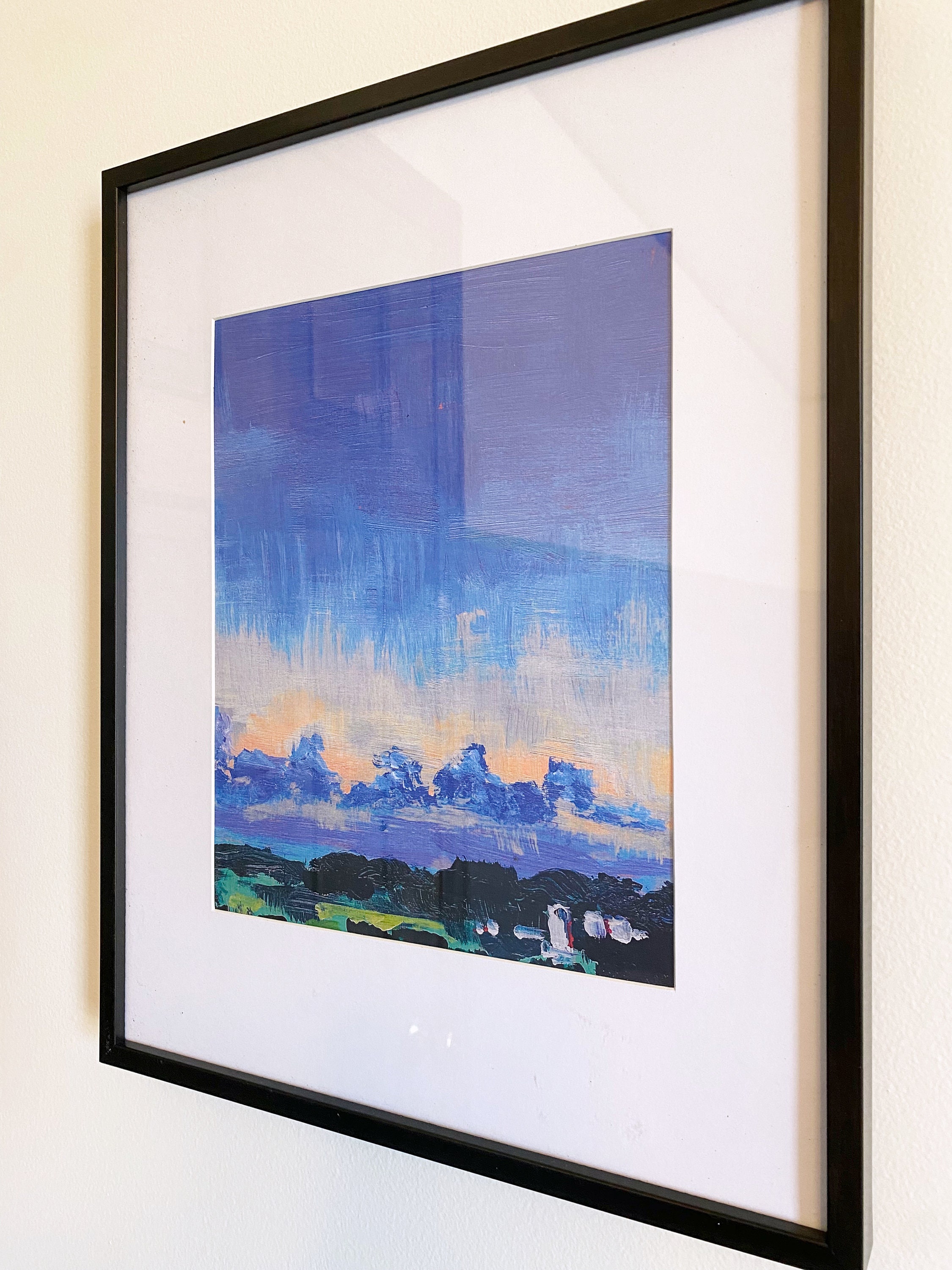 夕焼け印象派風景画アートプリント、リネンカードストック - Etsy 日本