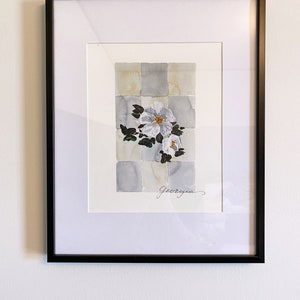 State Flower Wall Art Georgia Cherokee Rose Wall Art For Home Floral Wall Art Impressionist Floral Wall Art