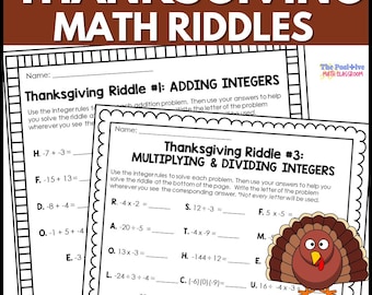 Thanksgiving Homeschool Math Worksheets
