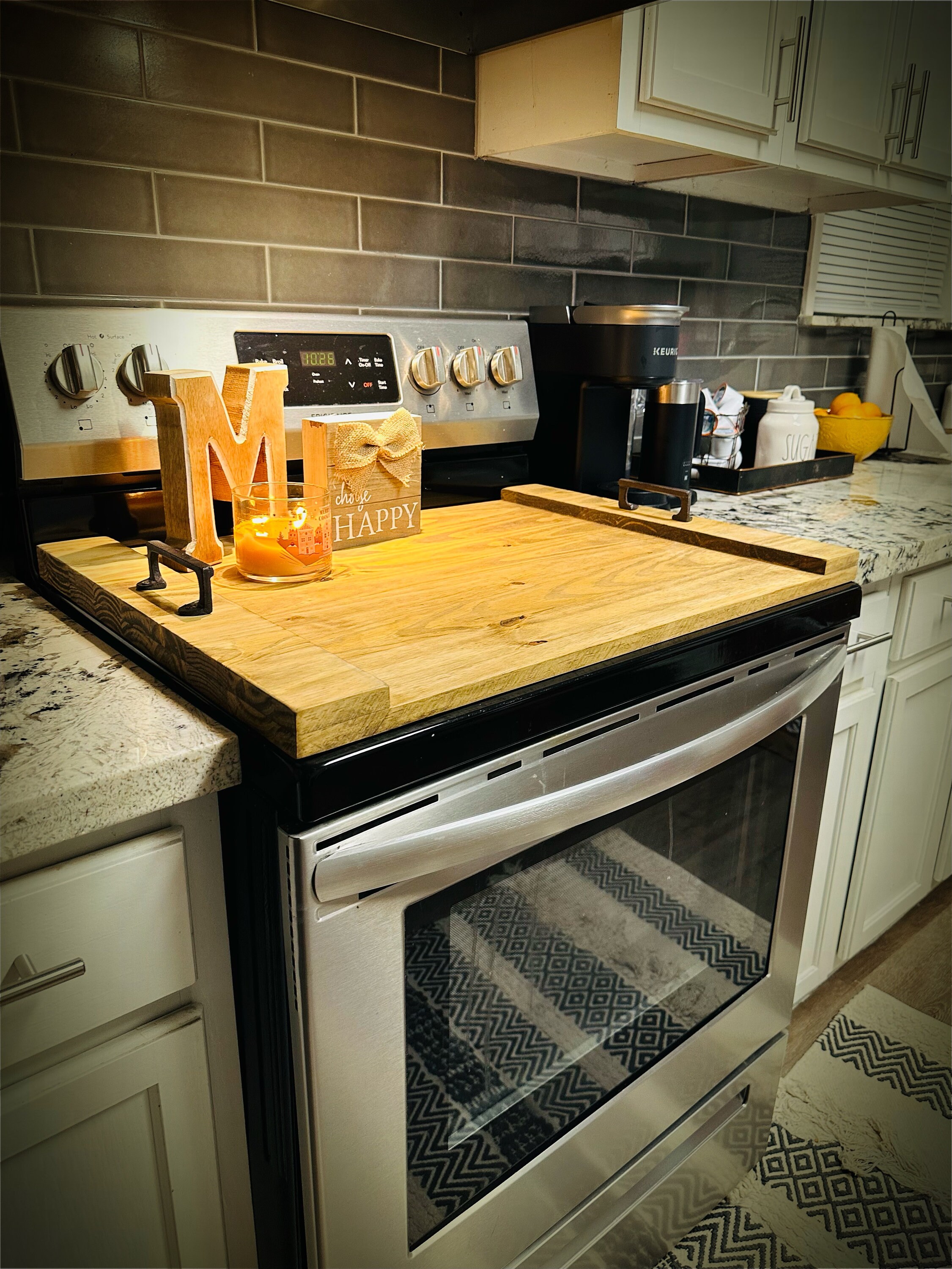 Modern Farmhouse Noodle Board / Stove Cover Walnut Etsy