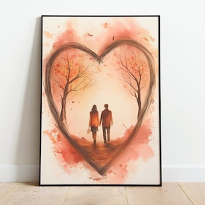 Ich werde dich immer lieben und du wirst immer in meinem Herzen sein, Valentinstagsgeschenk, romantischer Liebhaber, Ultra HD-Wandkunst, Seelenverwandter, pass auf dich auf