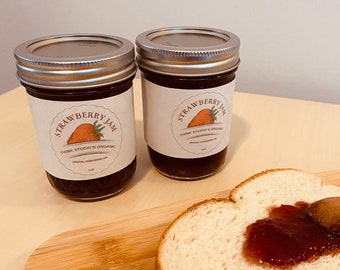 MPLANET Homemade Strawberry Jam • Strawberry Preserves • Fresh Strawberry Jam, Fresh Made to Order - 8 oz Jar (Pack of 2)