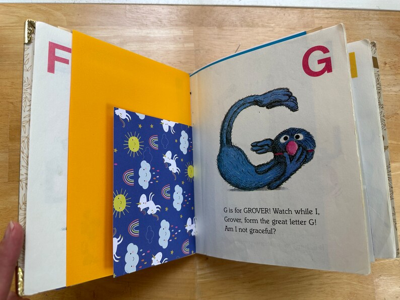 Grover's Own Alphabet - Little Golden Book Journal Scrapbook - Etsy