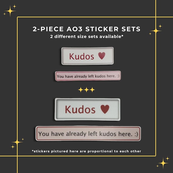 2pc Fanfiction Fandom Kudos Vinyl Sticker Set