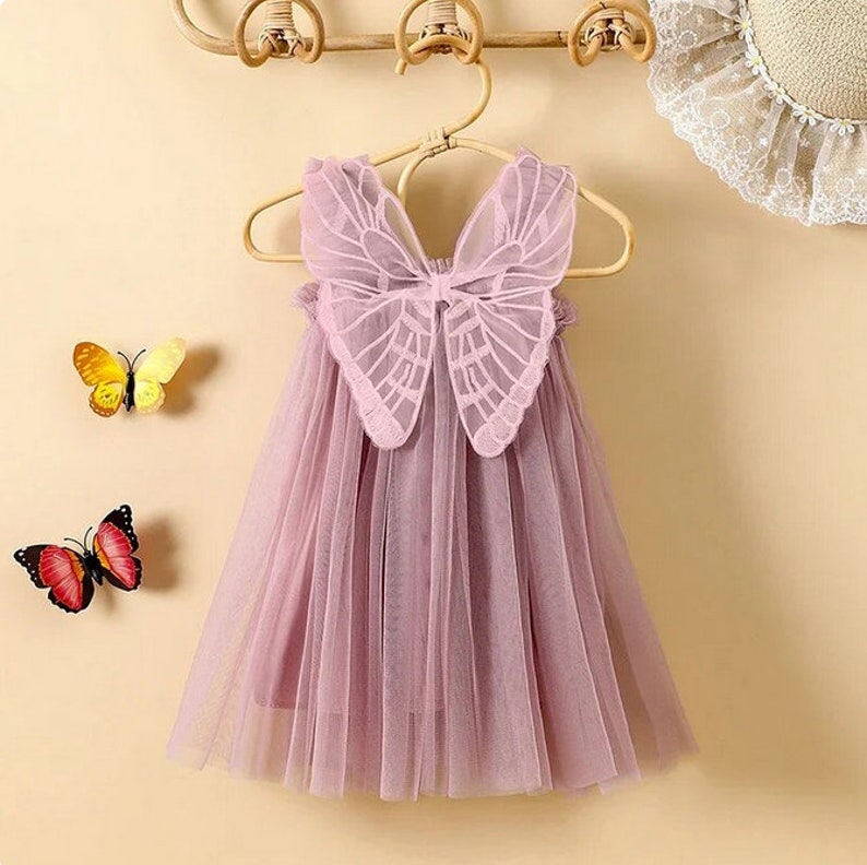 Robe papillon premier anniversaire pour bébé fille, tenue pour gâteau, robe de soirée, robe de fée, tenue de fête, 1er anniversaire, sauvage, onederful image 2