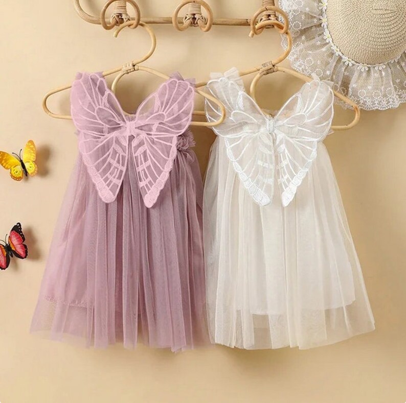 Robe papillon premier anniversaire pour bébé fille, tenue pour gâteau, robe de soirée, robe de fée, tenue de fête, 1er anniversaire, sauvage, onederful image 1