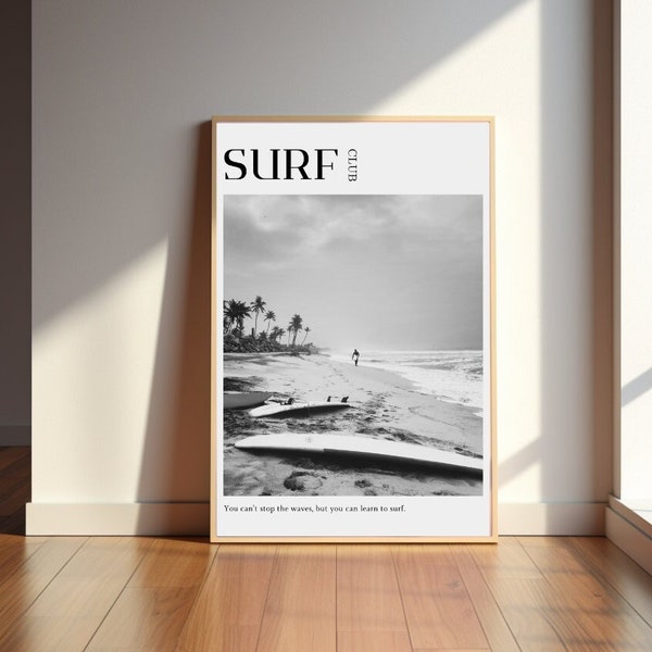 Poster Surfen matt versch. Größen Surfer Club Illustration Photography Surfing Bild Wanddekoration Sport Posterdruck Geschenk
