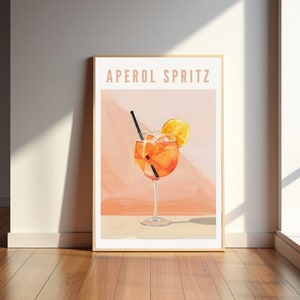 Poster Aperol Spritz Afbeelding Bar Cart Illustratie Cocktail Afbeelding Muurdecoratie Aperol Spritz Print Poster Print Verjaardagscadeau Cadeau