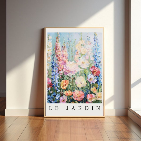 Poster Garten Wohnzimmer Blumen Bild Wand matt versch. Größen Illustration Wanddekoration Le Jardin Posterdruck Wandbild Blumen