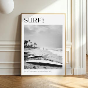 Surfing Poster, Matte Finish, Various Sizes, Surfer Club Illustration, Photography, Surfing Picture, Wall Decoration, Sports Poster Print, Gift