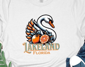 T-shirt cygne Lakeland City Polk County, Floride, t-shirt vintage rétro Downtown Lakeland Downtown Marketplace