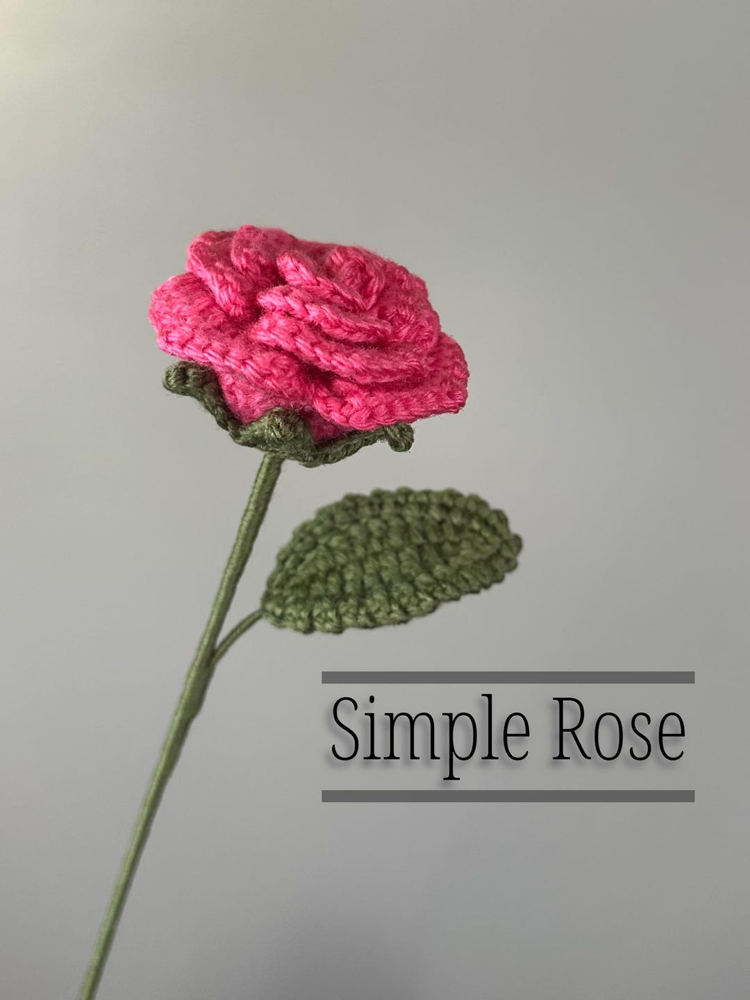 Individual Roses Crochet Single Custom Crochet Simple Rose - Handmade Flower-hand Knitted ...