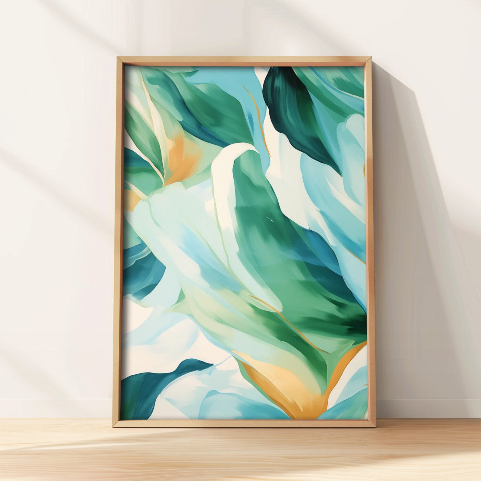 Abstract Watercolor Paintings, Greenery Prints, Living Room Wall Art ...