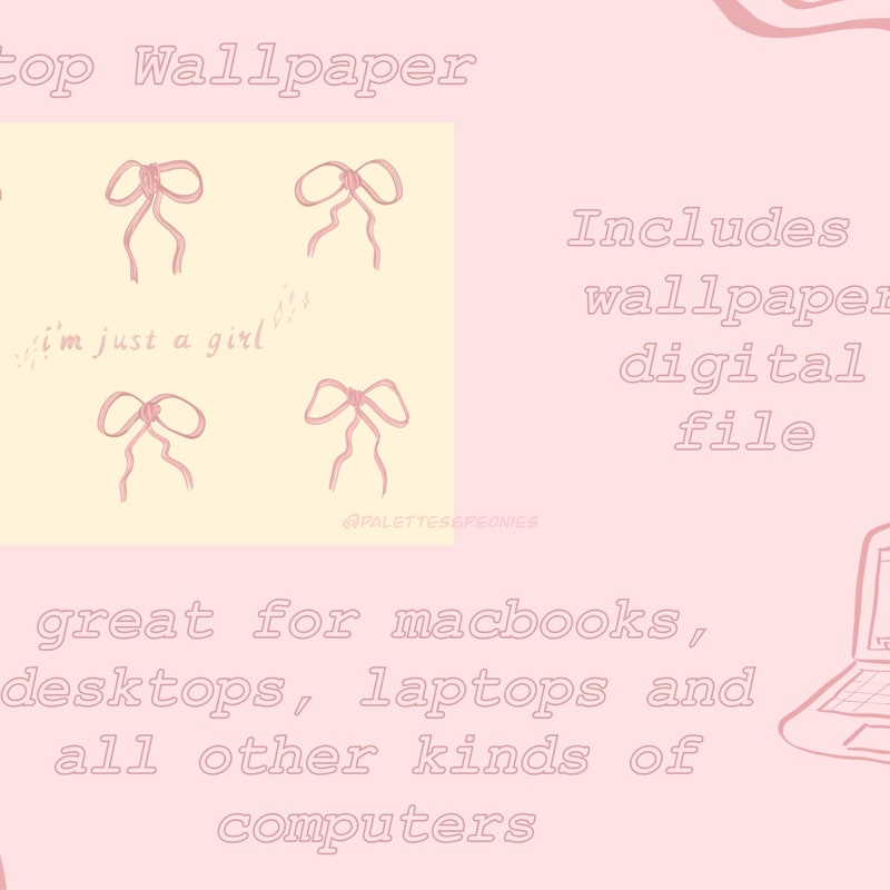 Pink Bow Laptop Wallpaper - Etsy