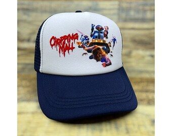 Cappello da camionista da uomo di Chopping Mall, berretto da baseball con film horror cult degli anni '80, snapback blu scuro