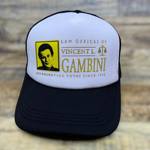 Mijn neef Vinny Mens Trucker Hat Zwart Snapback Vincent Gambini Law Baseball Cap | Throwback nostalgische retro jaren 80 en 90 Old School