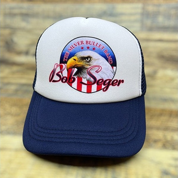 The Silver Bullet Band Unisex Trucker Hat Navy Snapback USA Eagle Baseball Cap