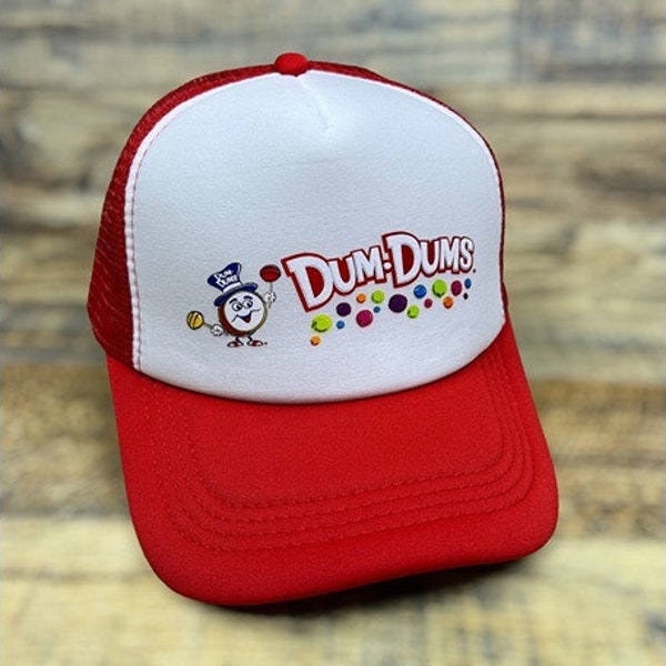 Dum Dums - Casquette camionneur vintage Candy pour hommes, casquette de baseball rouge snapback des années 1920