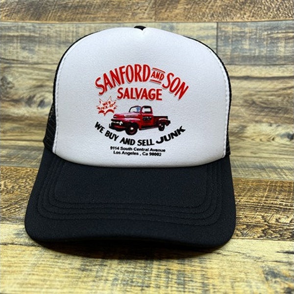 Sanford And Son Salvage Mens Trucker Hat Black Snapback 70s Sitcom Baseball Cap