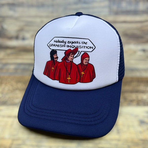 Monty Python & The Holy Grail Spanish Inquisition Unisex Trucker Hat Navy Baseball Cap