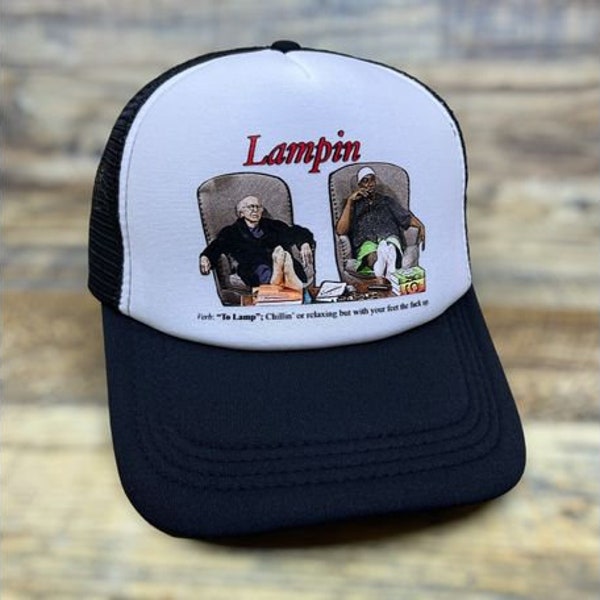 Curb Your Enthusiasm Lampin Mens Trucker Hat Black Snapback Larry David Cap