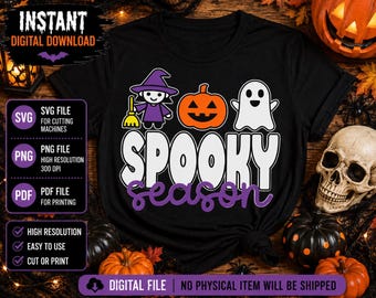 Spooky Season Svg, Happy Halloween svg, Spooky Vibes svg, Trick or Treat svg, Fall Vibes svg, Halloween Shirt svg, Cricut Cut Files