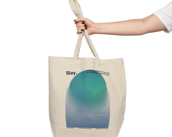 Graphic design tote bag, Slay, Cotton Canvas Tote Bag, beach bag, designer tote bag, work tote bag, large tote bag, minimalist, aesthetic
