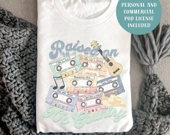 Raised on 90s Country PNG, Western PNG, Western Sublimation, Sublimation Design, Print on Demand Design, Shirt Graphic, Instant Download