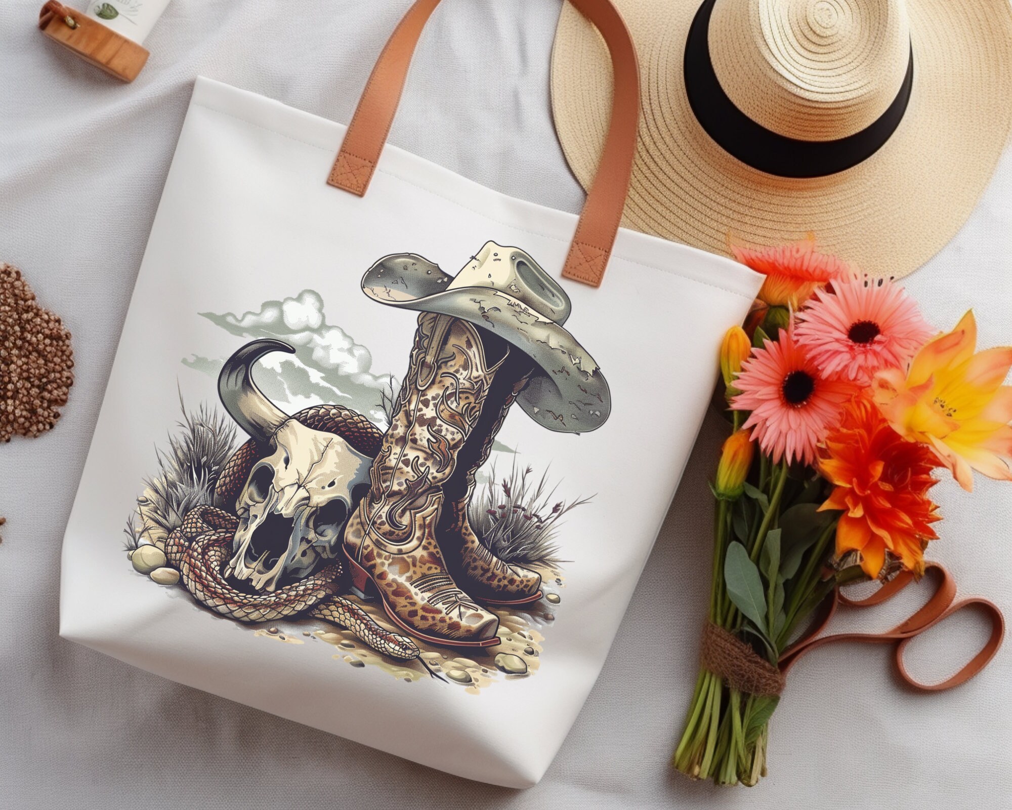 Western Graphics Designer Vintage Western Desert Graphic Design, Cowboy Boots PNG, Snake and ...