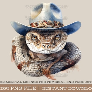 Cowboy Rattlesnake Western Shirt Design, Cowboy Hat Band Snake, Country Western Style PNG, Rattlesnake Graphic, Digital Download