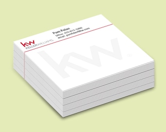 Customizable Keller Williams Sticky Notes, Professional Realtor Sticky Notes, Personalized Agent Sticky Notes