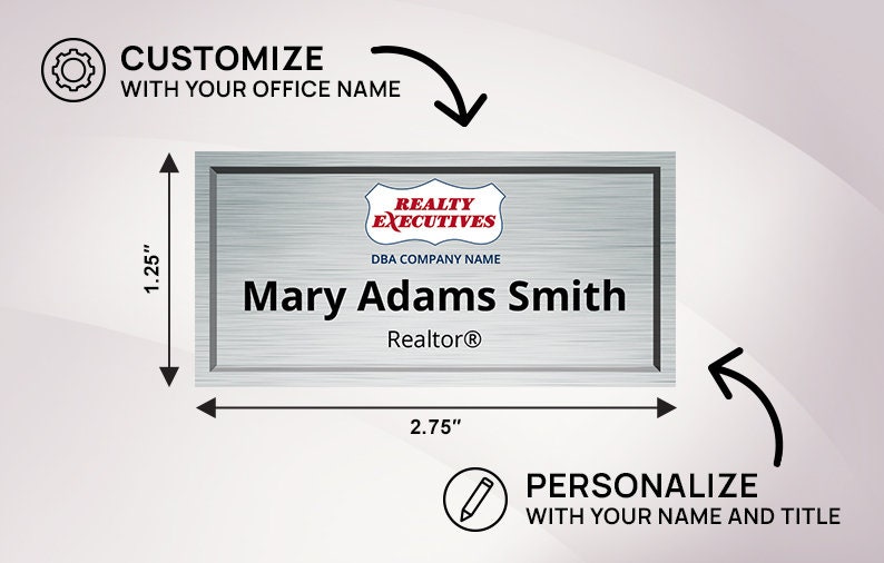 Customizable Realty Executives Name Badges, Professional Realtor Name Tags, Personalized Agent ID Badges, Premium Real Estate Accessories image 2